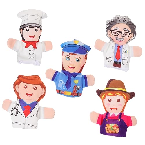 KOMBIUDA 5 Stück Lernspielzeug Puppen Kinderspielzeug Handfingerpuppen Geschichtenerzählpuppen Eltern Kind Cartoon Fingerpuppen Eltern Kind Spielspielzeug Pp Baumwolle von KOMBIUDA