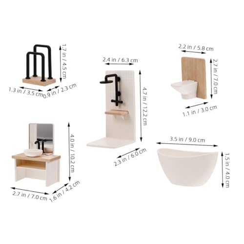 KOMBIUDA 5 Stück Maßstab Miniatur Badewanne Toilette Waschbecken Duschkabine Handtuchhalter Realistische Puppenhaus Einrichtungsspielzeug KOMBIUDA 5 Stück Maßstab Miniatur Badewanne Toilette Waschbecken Duschkabine Handtuchhalter Realistische Puppenhaus Einrichtungsspielzeug von KOMBIUDA