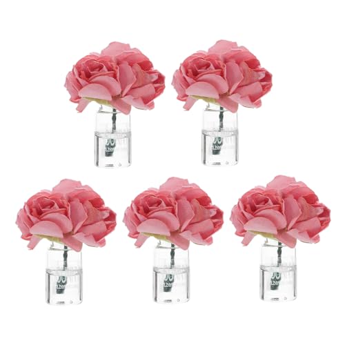 KOMBIUDA 5 Stück Miniatur Glasvase mit Bunten Künstlichen Blumen Mini Blumentopf für Puppenhaus Micro Landschaft Dekoration Vielseitiges Miniatur-Diorama Zubehör für Schreibtisch und von KOMBIUDA