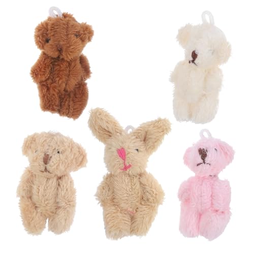 KOMBIUDA Simulation Plüschpuppe Miniatur Puppenhaus-Accessoire Kleine Puppenfiguren Bären Und Kaninchen Kinderspielzeug Dekoration von KOMBIUDA