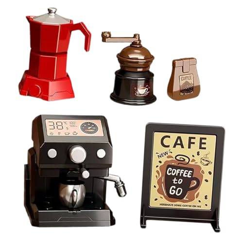 KOMBIUDA 5 Stück Modell kaffeemaschine Kaffeeküchenmodell Kaffeekochen Kaffeekultur kleine kaffeemaschine Puppenhaus-Miniaturgeräte Mini-Kaffeemaschine Plastik von KOMBIUDA