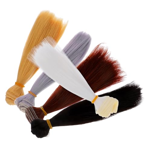 KOMBIUDA 5 Stück Puppe Perücke Gerade Puppenperücken Puppenhaardekoration Synthetische Perücken Für Puppen 15cm Gerade Perücke Puppenperücken Haare Puppe Glattes Haar Haarpuppe Plastik von KOMBIUDA