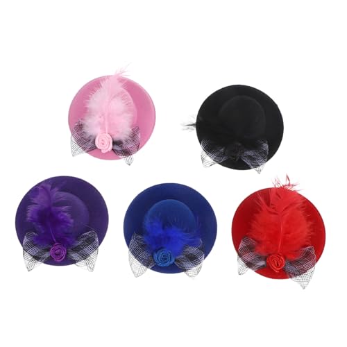 KOMBIUDA 5 Stück Puppen Dekohut Mini Bastelhut Mit Blumenmuster Miniatur Zylinder Dekorationshut Mini Formalhüte Miniaturhüte Ornamentkappen Winziger Zylinder Hüte Kleiner von KOMBIUDA