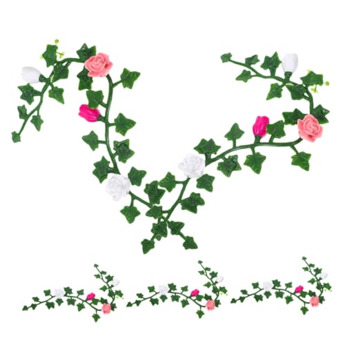 KOMBIUDA Kleine Kunstpflanze Mini Kunstpflanzen Miniatur-blumenranken-Ornamente Puppenhaus-rankenmodell Mini-gartenlandschaft Blumen von KOMBIUDA