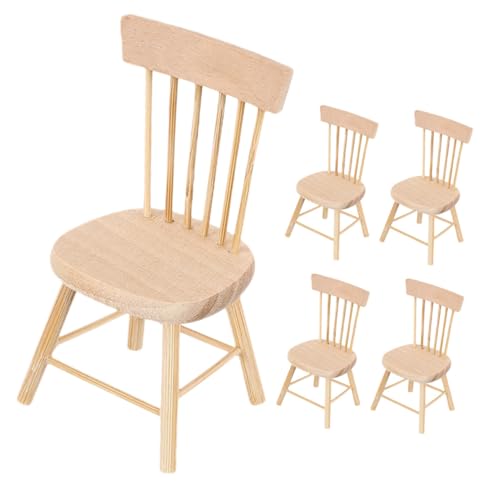 KOMBIUDA 5 Stück Puppenstubenstuhl für kinderspielzeug Schlafzimmer Dekoration Toys puppenhauszubehör Puppenhausstuhl aus Holz Mini -Holzstuhl Miniaturmöbel aus Holz KOMBIUDA 5 Stück Puppenstubenstuhl für kinderspielzeug Schlafzimmer Dekoration Toys puppenhauszubehör Puppenhausstuhl aus Holz Mini -Holzstuhl Miniaturmöbel aus Holz von KOMBIUDA