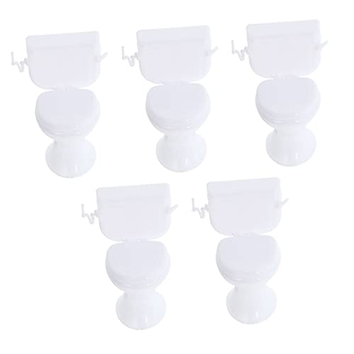 KOMBIUDA 5 Stück Puppentoilette Puppenhausbad Toiletten-Training Kleinkind -Toilettensitz Nettes Mini -Toilettenspielzeug Babytopf Miniaturmöbel Toilette für Minihaus Töpfchen Plastik Weiß KOMBIUDA 5 Stück Puppentoilette Puppenhausbad Toiletten-Training Kleinkind -Toilettensitz Nettes Mini -Toilettenspielzeug Babytopf Miniaturmöbel Toilette für Minihaus Töpfchen Plastik Weiß von KOMBIUDA