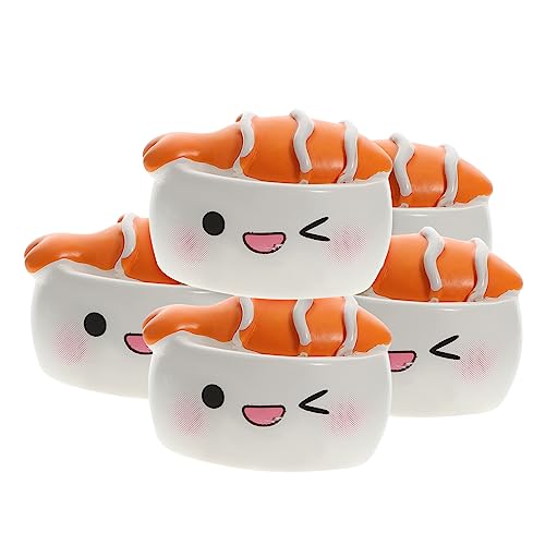 KOMBIUDA 5 Stück Sushi Figuren Resin Craft Tischdekoration Cartoon Sushi Modell DIY Handwerkszubehör Langlebig Leicht Platzierbar von KOMBIUDA