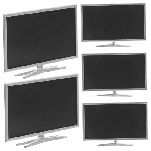 KOMBIUDA 5 Stück Teiliges Miniatur Dollhouse Tv mit Realistischer Mini LCD Anzeige Kompakte Robuste Fernseher für Puppenhausdekoration Kindgerechte für Kreatives und Raumgestaltung von KOMBIUDA