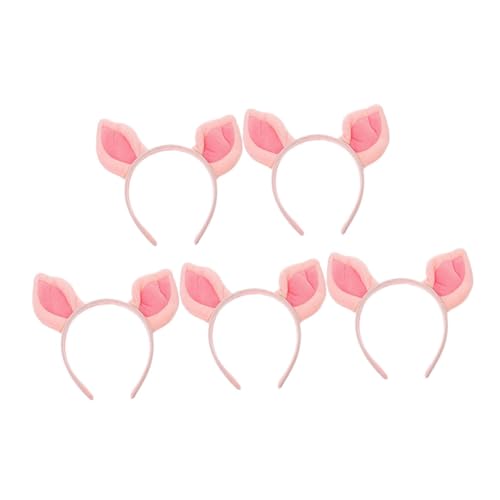 KOMBIUDA 5 Stück Teiliges Pig Ohren Haarreif Niedliche Rosa Tierkostüm Accessoires Vielseitig für Party Cosplay Foto Requisiten und Hautpflege Haarband für Damen von KOMBIUDA