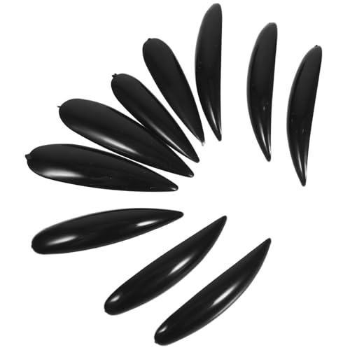 KOMBIUDA 5 Stück falsche Nägel Halloween-Kostüm-Nagel Langer künstlicher Nagel Zauberernägel maniküre falscher Nagel falscher Nagel für Frauen Halloween-Hexennägel Plastik Schwarz von KOMBIUDA