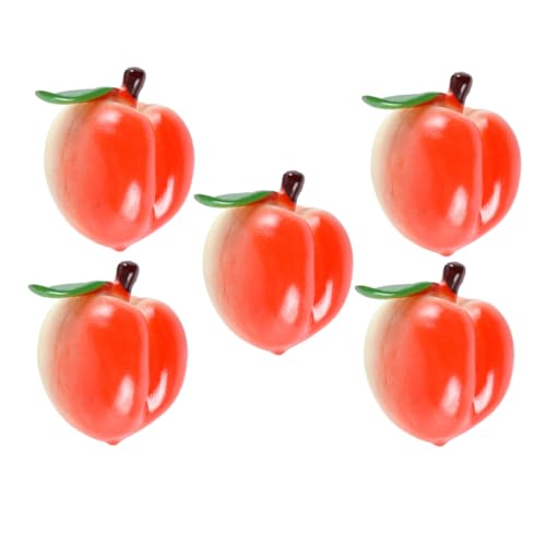 KOMBIUDA 5 Stück künstliche Frucht Pfirsich farbig für Miniatur klein hochzeitsdekoration Schaufensterdekoration Vorrat speichern PVC-Pfirsichstütze PVC-Pfirsichdekor rot von KOMBIUDA