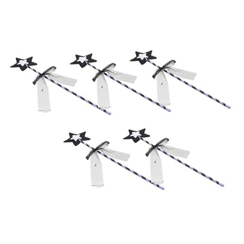KOMBIUDA 5 Stücke Zauberstab Led-seidenfee Mit Glocke Partyfee Beleuchten Schleifenfee Seifenblasen Für Feenhaftes Märchen Handwerk Bausätze Feenstab PVC-Stick von KOMBIUDA