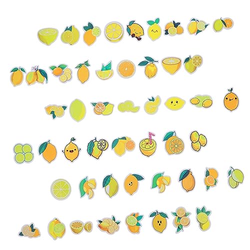 KOMBIUDA 50 Blatt Zitronenaufkleber Aufkleber für das Telefon Koffer Aufkleber Dekorationen Kühlschrankaufkleber Laptop-Aufkleber entzückender Aufkleber Scrapbook-Aufkleber Papier Yellow von KOMBIUDA