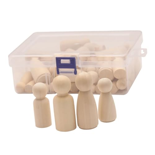 KOMBIUDA 50 Stück DIY Holzpuppe Holzpuppe selber zeichnen Holzpuppe selber färben DIY-Graffiti-Holzpuppe DIY Malerei Holzpuppe Hölzern von KOMBIUDA