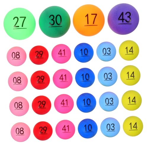 KOMBIUDA 50 Stück Digitaler zweifarbiger Lotterieball Spielbälle Sphäre Partybälle Bier Bälle für die Heimparty Plastikkugeln ersetzen farbige Kugeln Freiwurf Tischtennis von KOMBIUDA