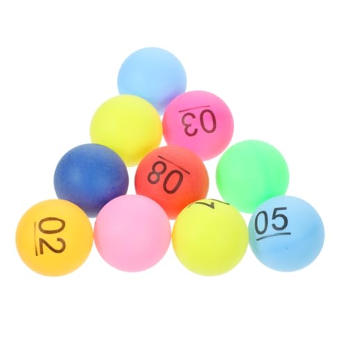 KOMBIUDA 50 Stück Farbe Zahlenball nummerierte Bingo-Kugeln lotustal plastikbälle Draw Bälle für die Heimparty Unterhaltungsbälle Glücklich Tischtennis Nahtlose Kugel Requisiten Lotterie pp von KOMBIUDA