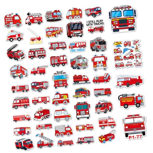 KOMBIUDA Laptop-Aufkleber-Set 50 Stück Feuerwehr-LKW-Aufkleber Für Flaschenetui Journal Scrapbooking Planer von KOMBIUDA