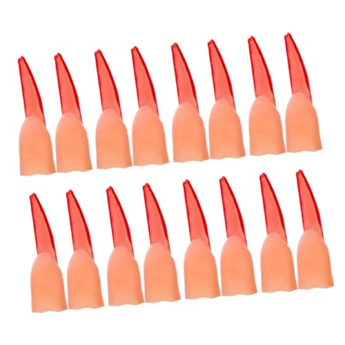 KOMBIUDA 50 Stück Halloween Fingerhüllen mit Roten Krallen Realistische Kunststoff-Fake-Finger für Kostüme Partys Cosplay und Gruselige Verkleidungen Passend Einfach Anzulegen von KOMBIUDA