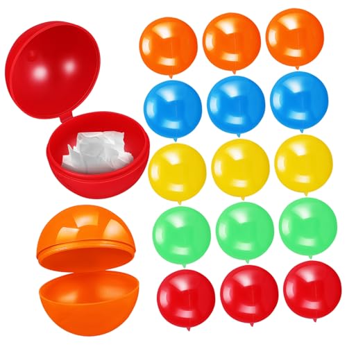 KOMBIUDA 50 Stück Lotteriekugel hohl Verkaufsmasse klein Kind verlosen farbige Plastikkugeln Verpackungsball aus Kunststoff befüllbare Gewinnbälle Kugeldekor aus Kunststoff von KOMBIUDA