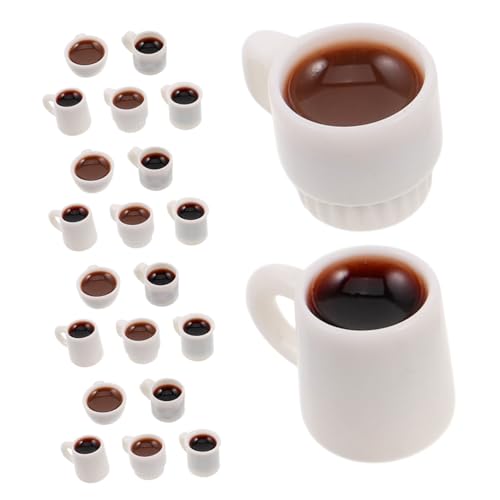 KOMBIUDA 50 Stück Miniatur Lebensmittel Mini Kaffeetasse Dekoration Harz Kaffee Miniatur Getränk Mini Kaffeetasse DIY Hängedekor Puppenhaus von KOMBIUDA
