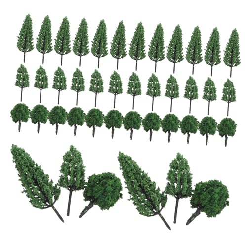 KOMBIUDA 50 Stück Modell Zugmaterial Minibäume Für Dorf Miniatur-landschaftsdekoration Grüner Landschaftsbaum Miniatur-simulationsmodell-landschaftsbaum Plastik Green von KOMBIUDA