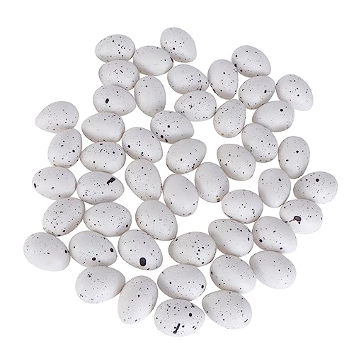 KOMBIUDA 50 Stück Plastikeier Fälschung Spielzeugeier Mini Dekorationen Vor easter eggs easter toys 0stergeschenke easter decorations Eier basteln Eierdekor Kunststoff Weiß von KOMBIUDA