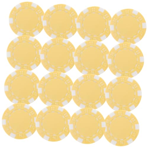 KOMBIUDA 50 Stück Poker-spielchips Gummischlange Bingostücke Mathe-zählchips Spielmünzen Zählscheibenmarkierungen -Chips Jetons Gaming-Chips Aus Kunststoff Plastik Zähler Gold Weiß von KOMBIUDA