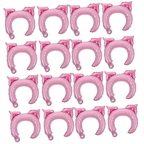 KOMBIUDA 50 Stück Rosa Schweinchen Stirnband Ball Lustige Party Haar Accessoires Tier Stirnband Ballon Aufblasbarer Tier Ballon Haarreifen Zahlen Dekorationen Tier Stirnbänder von KOMBIUDA