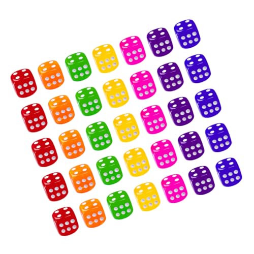 KOMBIUDA Würfelspiele Für Erwachsene 50 Stück farbige Würfel transparente Würfel Würfelspiele sechsseitige Würfel Spielzeug Spielwürfel Spiel Würfel Acryl Acrylwürfel von KOMBIUDA