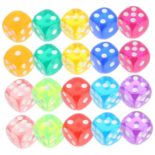 KOMBIUDA 50 Stück Acrylwürfel Rund Ecken Spielwürfel Würfelspielspielzeug Spielrequisiten von KOMBIUDA
