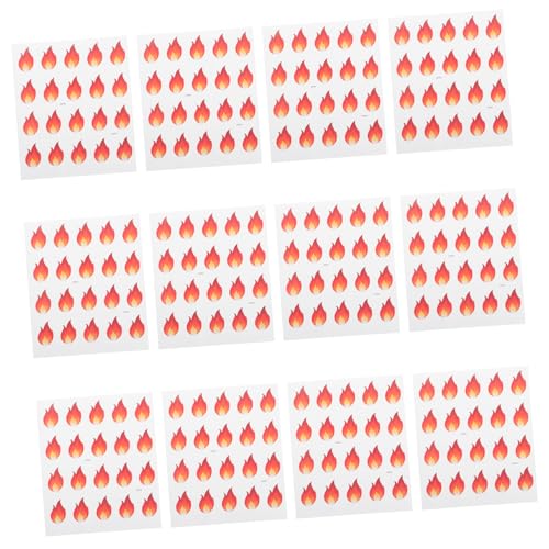 KOMBIUDA Würzige Indikatoraufkleber 500 Stück Flammenaufkleber Aufkleber Selbstklebend Für Dekoration Basteln Beschriftung von KOMBIUDA