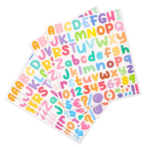 KOMBIUDA Alphabet-Zahlen-Aufkleber-Set 5-teilig Selbstklebende Buchstaben-Zahlen-Aufkleber Für Scrapbook-Poster Dekorative Projekte von KOMBIUDA