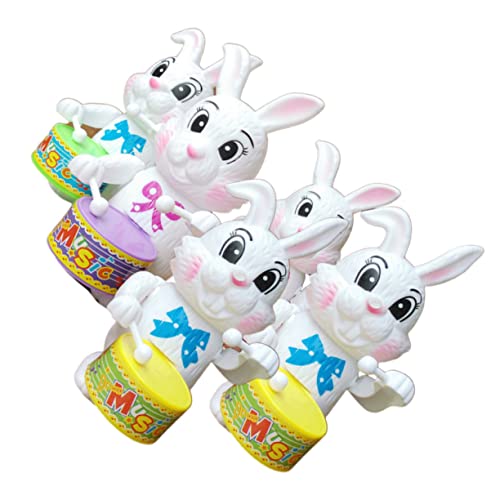 KOMBIUDA 5St favorisieren Puppenspielsets Aufziehpuppen Kinder Wickeln Spielzeug auf Kaninchenspielzeug Hasenspielzeug Haargummis Hasen-Aufziehspielzeug Uhrwerk Hase die Trommel Schlagen von KOMBIUDA
