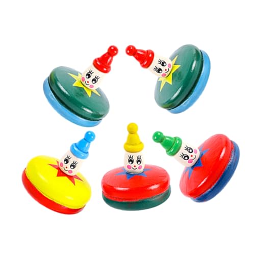 KOMBIUDA 5st Kleiner Hölzerner Kreisel Kreiselspielzeug Aus Holz Spielzeug Mit Holzplatten Kreiselspielzeug Für Den Tisch Mini-gyro-Spielzeug Tops Spielzeug Gyroskope Kind Jacke Tragbar von KOMBIUDA