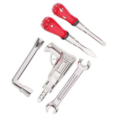 KOMBIUDA 5st Puppenhaus-Werkzeuge Mini-wartungstool Mini-Ornament Mini-Dekoration Mini-hausdekoration Modell Eines Miniatur-reparaturwerkzeugs Mini-hausreparaturwerkzeug Silver Legierung von KOMBIUDA