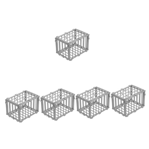 KOMBIUDA 5 Stück Miniaturkäfig Für Actionfiguren Kleiner Bastelkäfig Mehrzweck-minikäfig Tragbarer Haustierkäfig Kleintierzaun Garten Miniatur-tierfiguren Spielzeugkäfig von KOMBIUDA