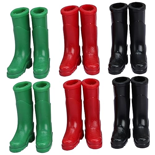 KOMBIUDA 6 Paare Stiefel simulieren für Toys stylingbã¼rsten Puppe Regenstiefel Minipuppenschuhe Minischuhe für das Puppenhaus Mini-Hausschuhe Plastik von KOMBIUDA
