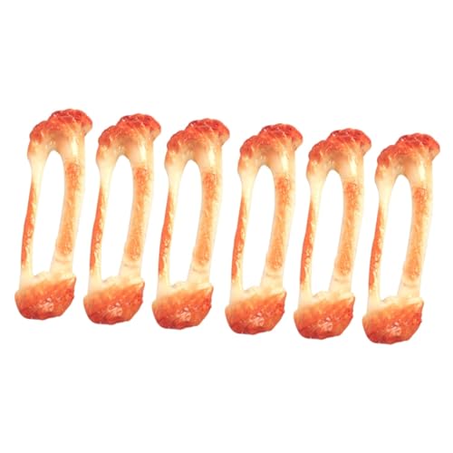 KOMBIUDA 6 STK Simulierter Hühnerflügelknochen Food-Modell Realistischer Gefälschter Lebensmittelknochen Lebensmittelspielzeug Simulation Lebensmittelmodell Hühnerknochen- PVC Orange von KOMBIUDA