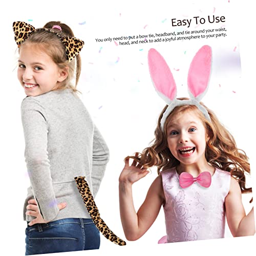 KOMBIUDA 6 Sätze Teiliges Tierkostüm mit Verstellbaren Tierohren Haarreifen Schleife und Buntes Cosplay Zubehör für Karneval Halloween Schulfeier Ostern Hund Leopard KOMBIUDA 6 Sätze Teiliges Tierkostüm mit Verstellbaren Tierohren Haarreifen Schleife und Buntes Cosplay Zubehör für Karneval Halloween Schulfeier Ostern Hund Leopard von KOMBIUDA