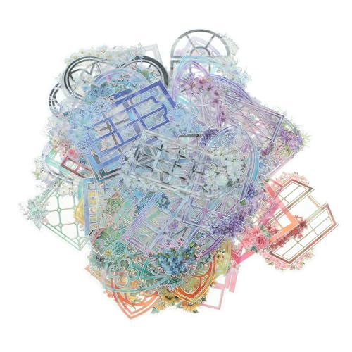 KOMBIUDA 6 Sets Journaling Aufkleber Fenster Form Aufkleber Dekorative Aufkleber Die Pet Sammelalbum Dekorative Aufkleber von KOMBIUDA