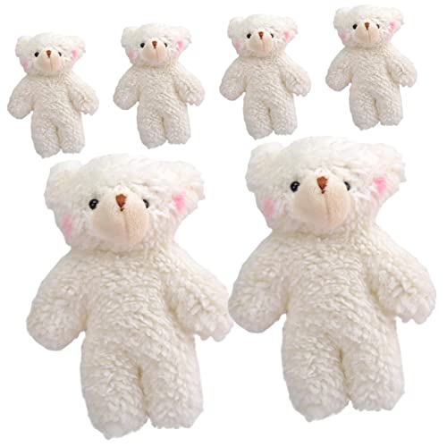 KOMBIUDA 6 Stücke Weichen Plüsch Bär Schlüsselanhänger Personalisierte Puppe Spielzeug Schlüsselanhänger Tier Spielzeug Für Dekorative Charms von KOMBIUDA