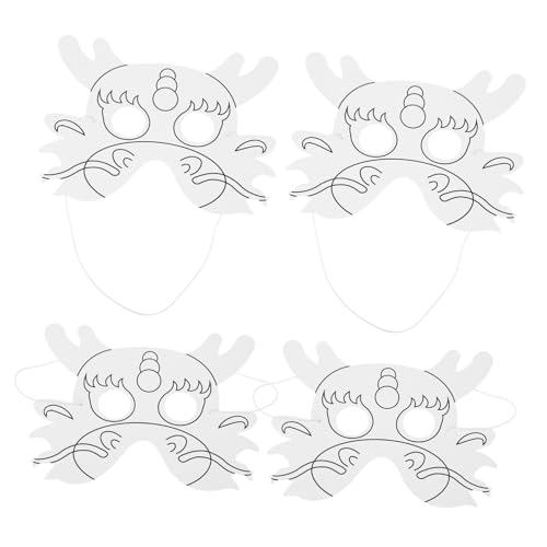 KOMBIUDA 6 Stück Drachen-blank-maske Feuchtigkeitscreme Tiermasken Zum Basteln Für Cosplay Unbemalte Tiermaske Leere Masken Tierische Maske Gesicht Schlichte Masken Maskerade Papier von KOMBIUDA