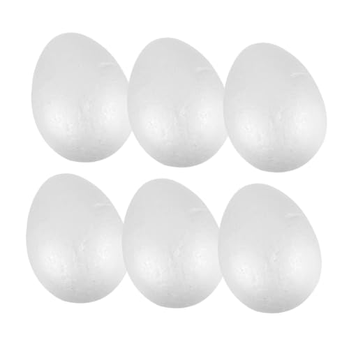 KOMBIUDA 6 Stück Fake Eier aus Schaumstoff DIY Deko Eier für Realistische Hühner Requisiten Bastelmaterial für Kreative Projekte und Home Decor von KOMBIUDA