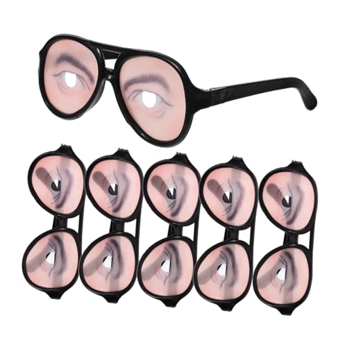 KOMBIUDA 6 Stück Gläser fasching brille halloween brille Verkleidungsbrille Verkleidungs Brille lustige Brille kreative brille Halloween-Accessoires party dekorative Abs Black von KOMBIUDA