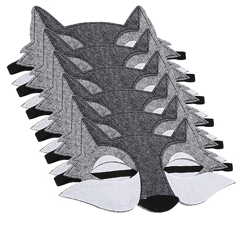 KOMBIUDA 6 Stück Halbgesichts Wolfsmaske aus Filz Tiermasken für Erwachsene Strapazierfähige Cosplay Masken für Halloween Kostümparty Vielseitige Verkleidung Feine Verarbeitung KOMBIUDA 6 Stück Halbgesichts Wolfsmaske aus Filz Tiermasken für Erwachsene Strapazierfähige Cosplay Masken für Halloween Kostümparty Vielseitige Verkleidung Feine Verarbeitung von KOMBIUDA