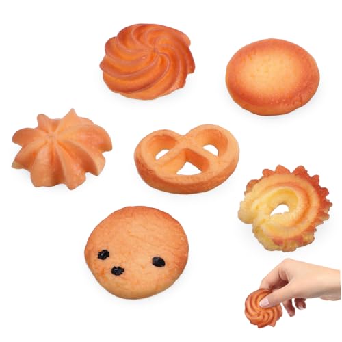 KOMBIUDA 6 Stück Kekszubehör Gefälscht Realistisch Essen Vorgeben Dessert-Modell Künstliche Kekse Für Ausstellungszwecke Fälschung Mini Wagen Künstlicher Keks Gebäck Plätzchen Harz von KOMBIUDA