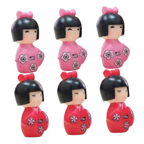 KOMBIUDA 6 Stück Kimono Puppe Mini Japanische Puppe Japanische Puppe Dekoration Für Zuhause Japanisches Ornament Japanisches Kimono Ornament Traditionelle Japanische Puppe von KOMBIUDA