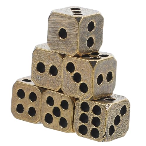 KOMBIUDA 6 Stück Messing Stil Spielwürfel für Mathespiele Party Props und Dekorative Handwerkskunst Runde Kanten Robust und Sicher für Partys und Spiele KOMBIUDA 6 Stück Messing Stil Spielwürfel für Mathespiele Party Props und Dekorative Handwerkskunst Runde Kanten Robust und Sicher für Partys und Spiele von KOMBIUDA