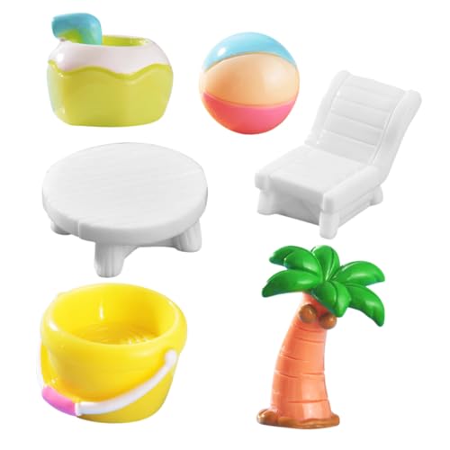 KOMBIUDA 6 Stück Mikro-landschaftsverzierung Stranddekoration Sommerliche Strandparty-Dekorationen Eimer Und Eimer Für Mikro-Sommer-Strand-szenen-Requisiten Sommerszenenhandwerk Harz von KOMBIUDA