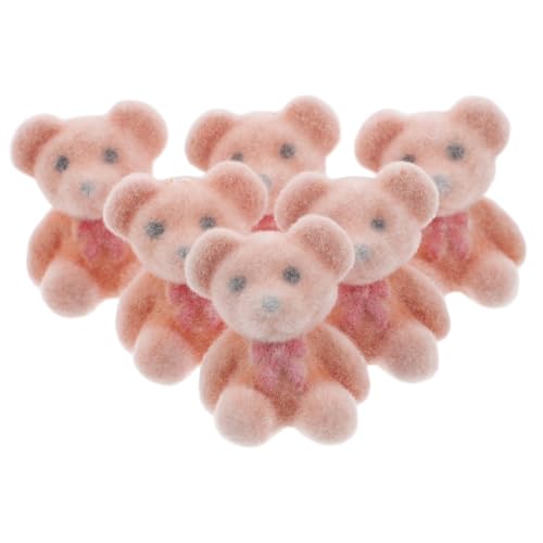 KOMBIUDA 6 Stück Mini Bärenpuppe Das Tier Kleiner Ausgestopfter Bär Mini Bärchen Valentinstagsbär Ausgestopfter Mini Bär Ornamente Weihnachtsbär Winziger Bär Hellbraune Beflockung von KOMBIUDA